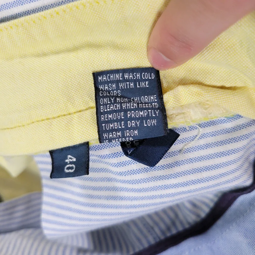Polo Ralph Lauren Shorts Men 40 Yellow Cotton Oxford Chino Preppy Classic Summer